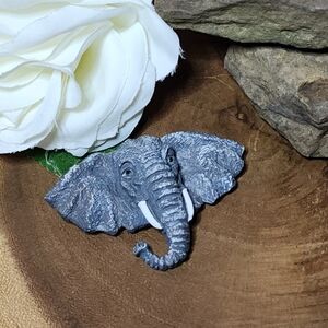 Vintage Dakin Gray Elephant Brooch